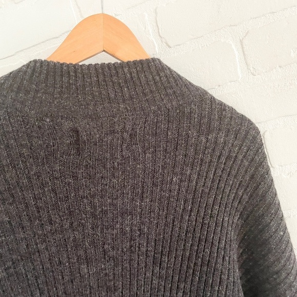 London Fog Mens Full Zip Sweater Cardigan Chunky Cable knit Wool blend Gray 2XL - Picture 9 of 14